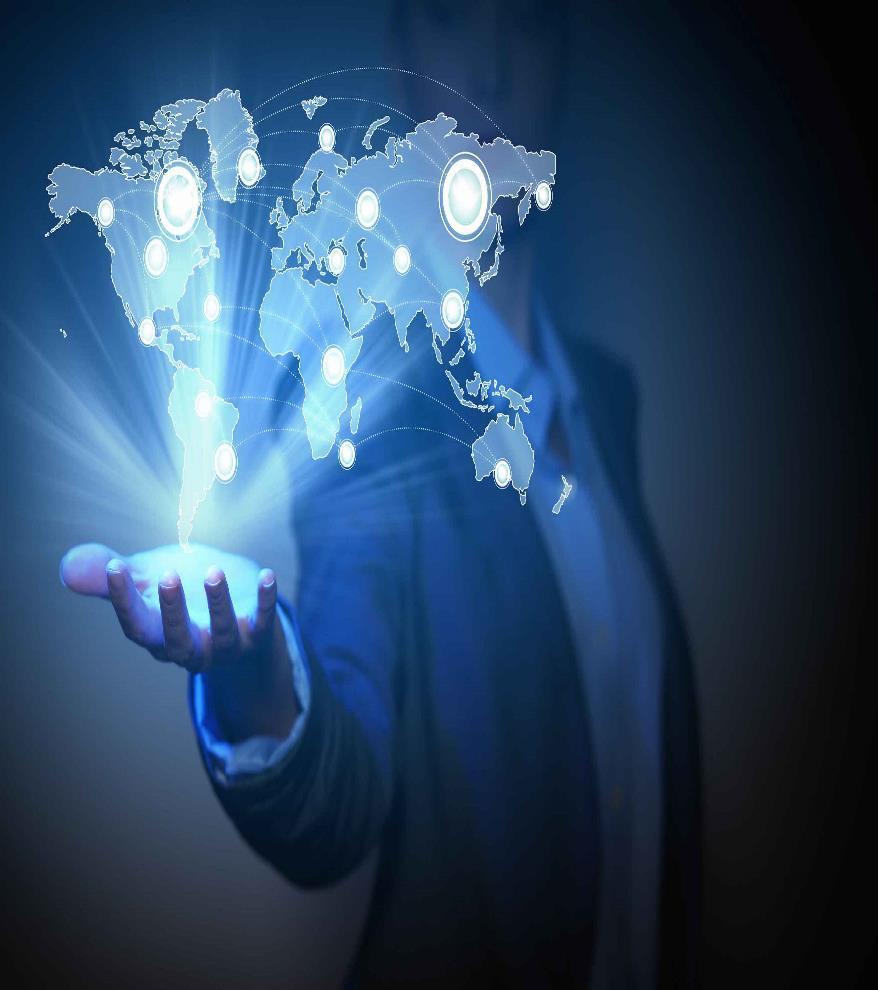 Technology illustration of connected business systems